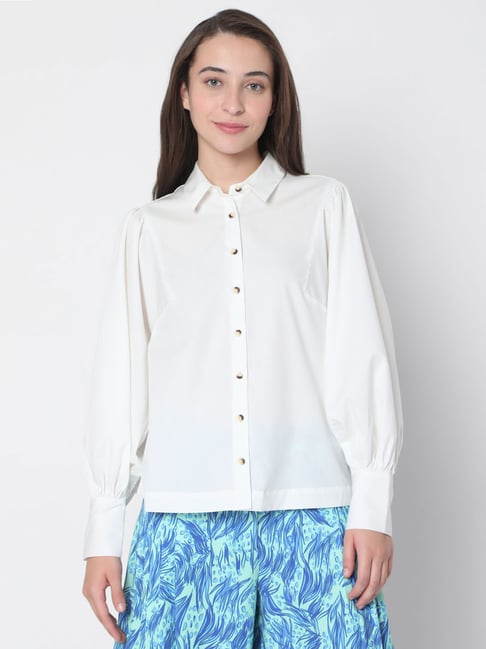 Vero Moda White Regular Fit Shirt Price in India