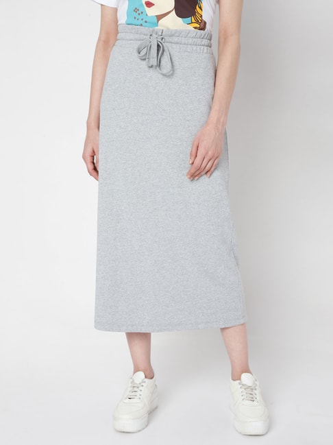 Vero Moda Grey Textured Skirt Price in India