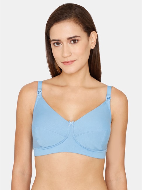 Buy Zivame Blue Non Wired Non Padded Maternity Bra for Women