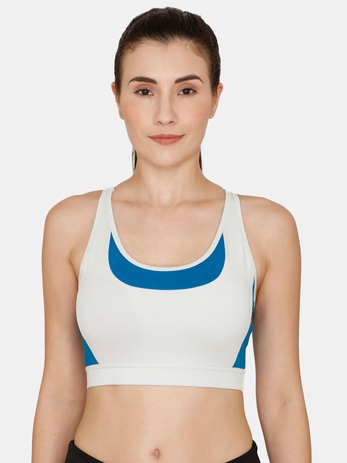 Buy Zelocity by Zivame Blue & White Non Wired Non Padded Sports