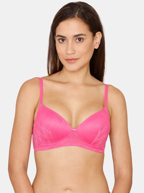 Buy Rosaline by Zivame Pink Non Wired Padded T-Shirt Bra for Women