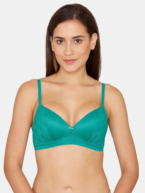 Rosaline by Zivame Green Non Wired Padded T-Shirt Bra