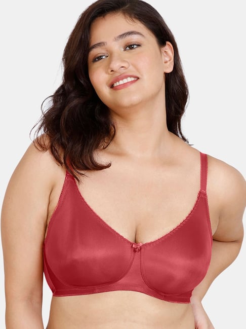 Zivame Red Non Wired Non Padded Full Coverage Bra