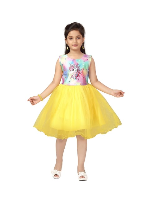 Cotton Solid 12 Years Girls Party Wear Frock, Yellow at Rs 200/piece in  Surat