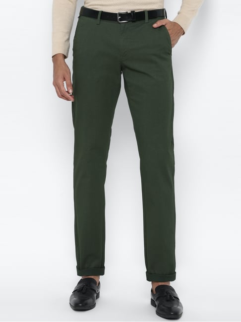 Buy Allen Solly Olive Green Slim Fit Trousers for Mens Online  Tata CLiQ