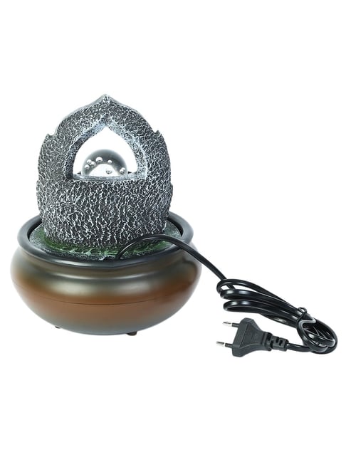 Buy Tayhaa Grey & Black Lotus Ganesh Hand Sculpted Indoor Water ...