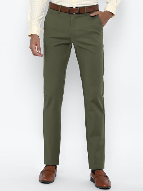 Allen Solly Formal Trousers  Buy Allen Solly Men Olive Slim Fit Solid  Formal Trousers Online  Nykaa Fashion