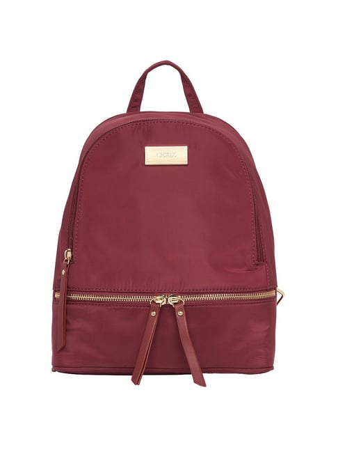 Buy CERIZ Alexandra Maroon Nylon Medium Backpack Online At Best