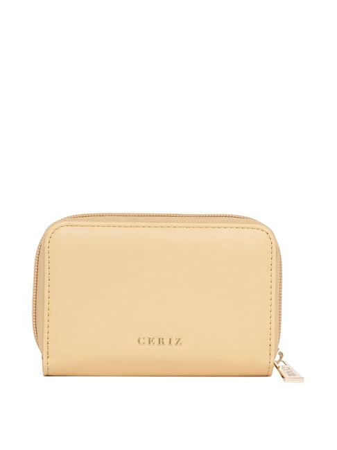 CERIZ Suzana Beige Solid Zip Around Wallet for Women