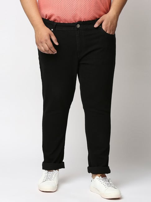 High Star Black Slim Fit Mid Rise Plus Size Jeans