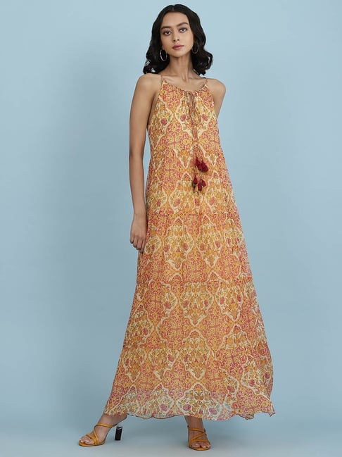 Buy aarke Ritu Kumar Yellow Printed Dress for Women Online Tata CLiQ