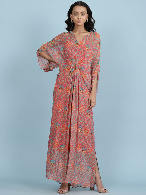 aarke Ritu Kumar Rust Printed Dress Price in India