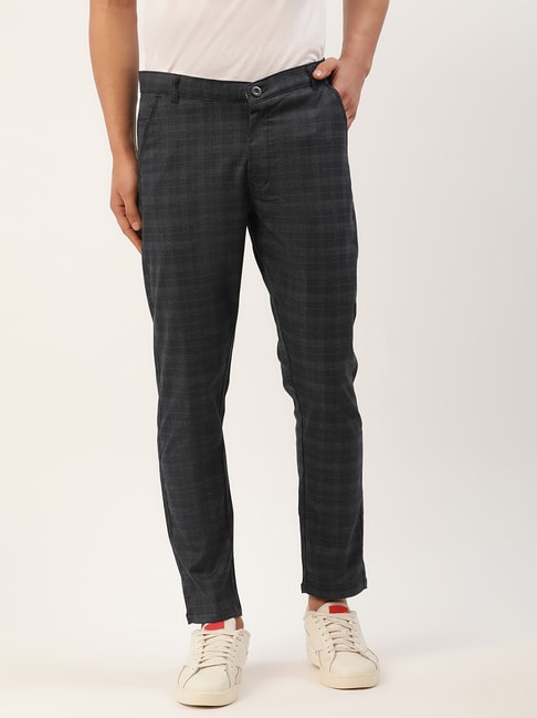 Check print slacks - Black / L | Plaid dress pants, Slim fit dress pants,  Mens outfits