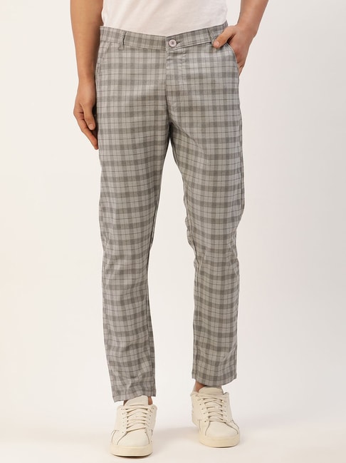 CHECK SUIT TROUSERS  Grey  ZARA India