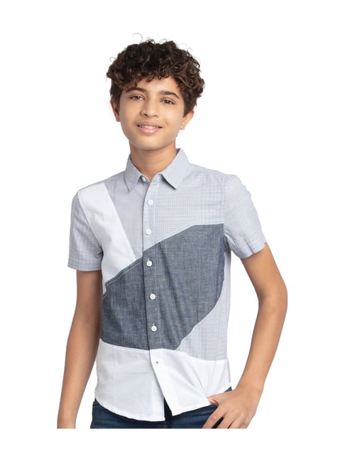 Under Fourteen Only Boys Multicolor Textured Shirt-picture-27