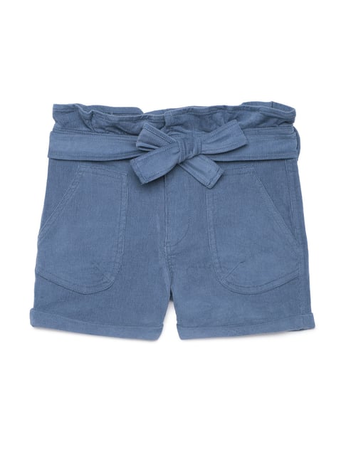 Under Fourteen Only Kids Blue Solid Shorts