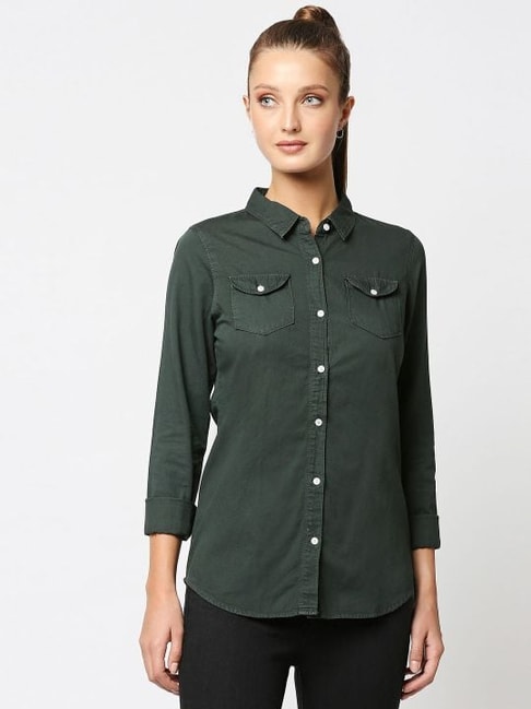 High Star Green Regular Fit Shirt Price in India