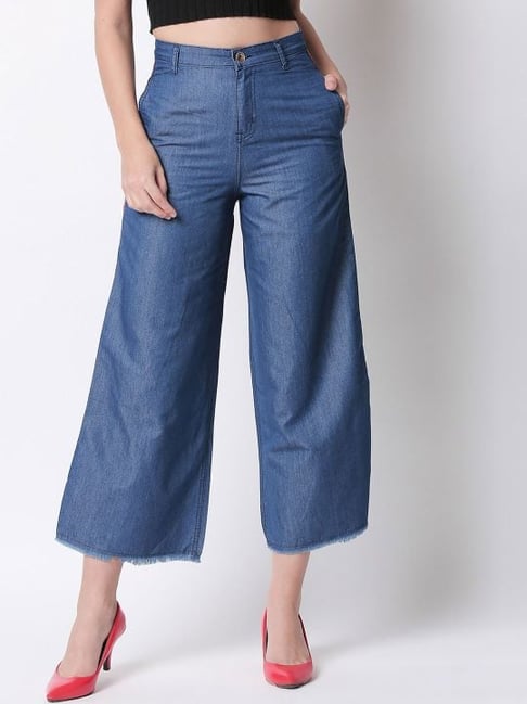 Buy Blue Trousers & Pants for Women by Mayra Online | Ajio.com
