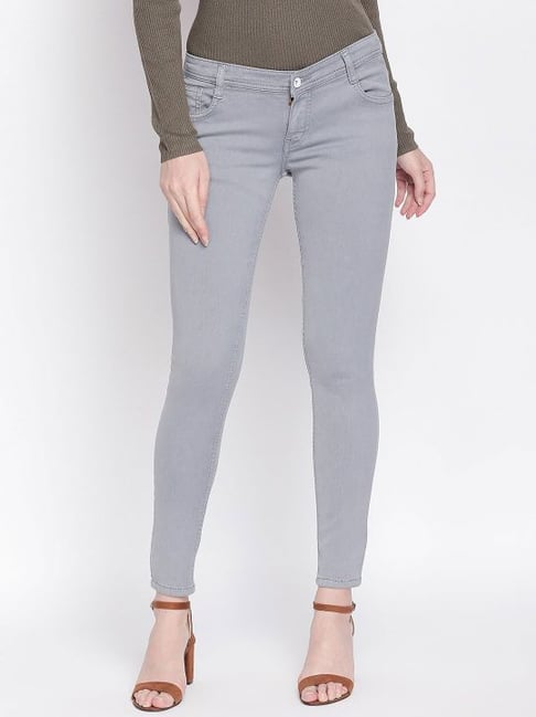 High Star Grey Mid Rise Slim Fit Jeans