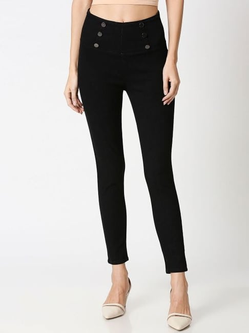 Buy High Star Black Cotton Jeggings for Women Online Tata CLiQ