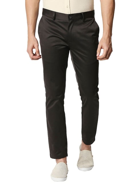 Buy Basics Ecru Tapered Fit Solid Trousers for Men Online @ Tata CLiQ