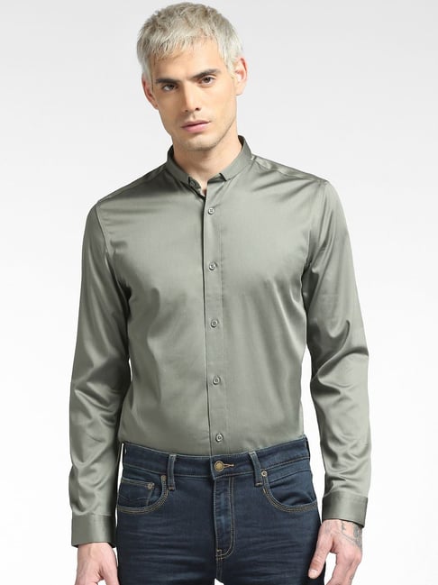 Buy Jack & Jones Grey Full Sleeves Shirt for Men Online @ Tata CLiQ