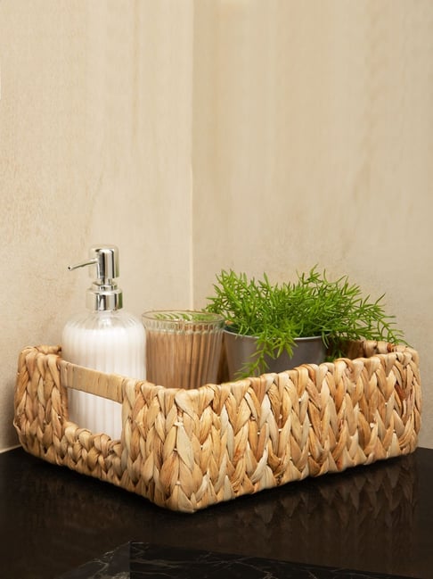 Naturallyours Brown Water Hycinth Medium Storage and Gift Basket