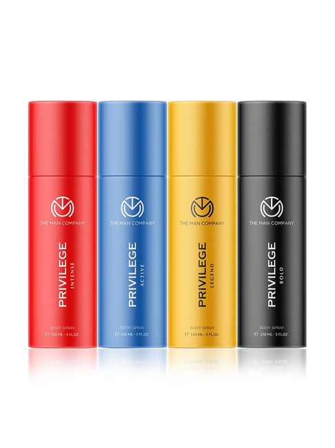 The Man Company Privilege Deodorants Combo Pack for Men - Active, Legend, Intense & Bold
