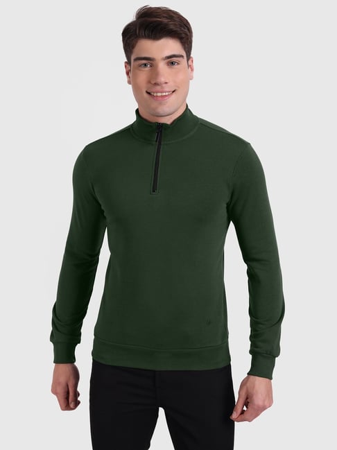 United Colors of Benetton Olive High Neck Sweatshirt-picture-13