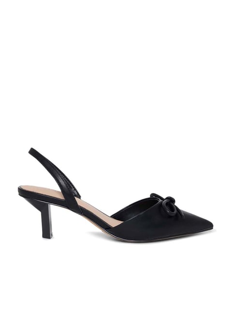 Aldo Women's Obsidian Black Sling Back Stilettos