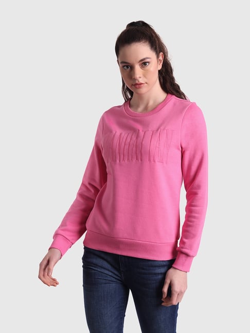 United Colors of Benetton Pink Embroidered Sweatshirt