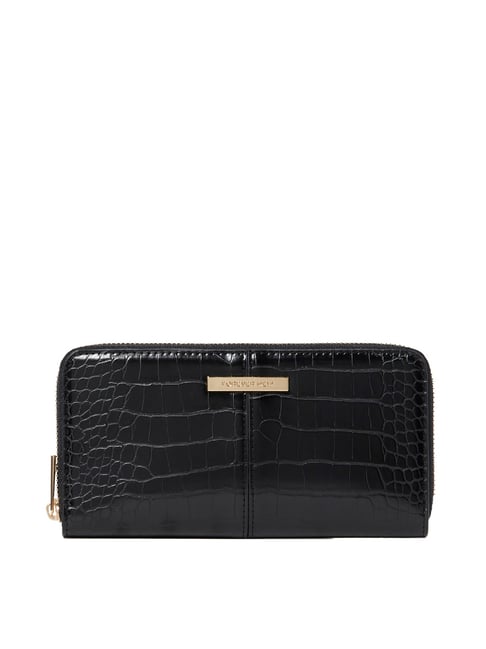 Forever New Black Textured Wristlet Wallet for Women