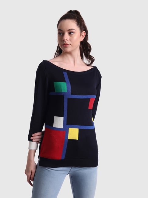 United Colors of Benetton Navy Printed Top