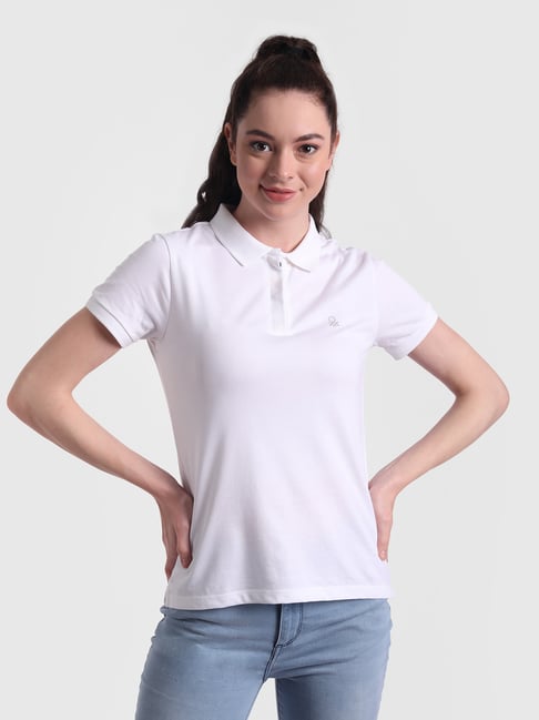 United Colors of Benetton White Short Sleeve Polo T-Shirt