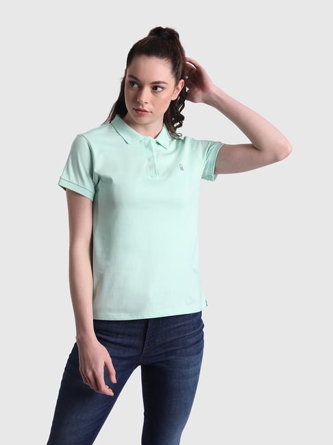 United Colors of Benetton Sea Green Short Sleeve Polo T-Shirt