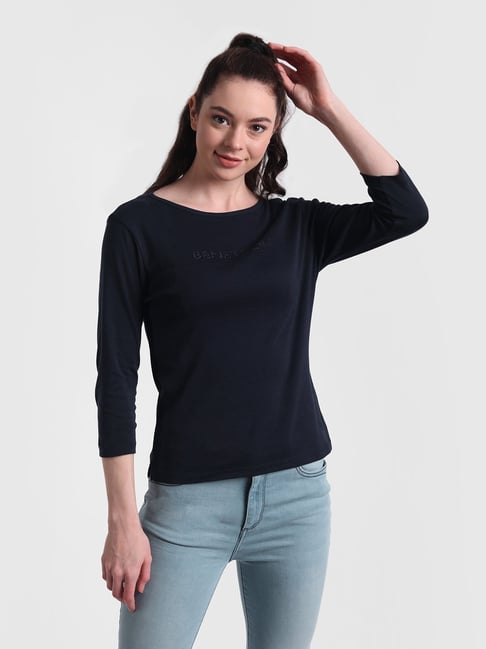 United Colors of Benetton Navy Embellished Top