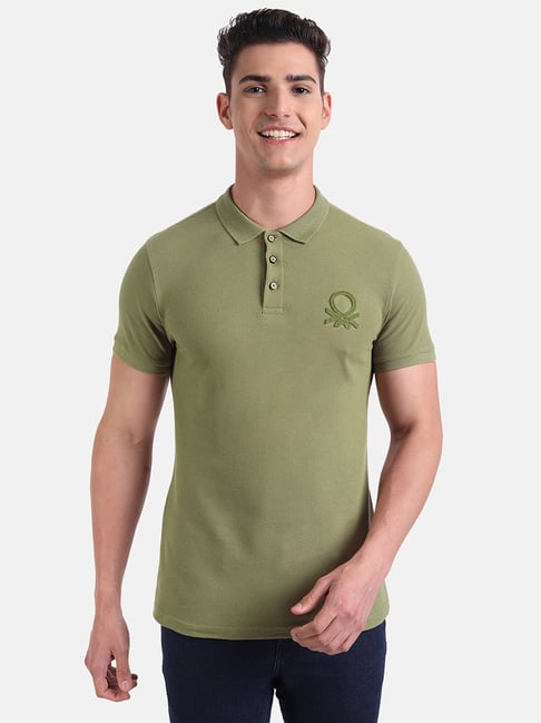 United Colors of Benetton Green Polo T-Shirt