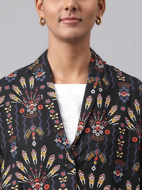 Buy Fabindia Black Cotton Printed Blazers for Women Online Tata CLiQ