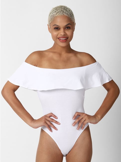 Forever 21 white fashion bodysuit