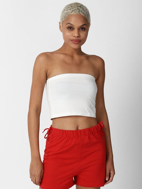 Forever 21 White Regular Fit Tube Top Price in India