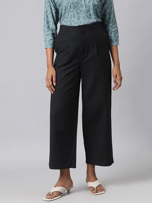 Buy Fabindia Women's Regular Pants Black_S at Amazon.in