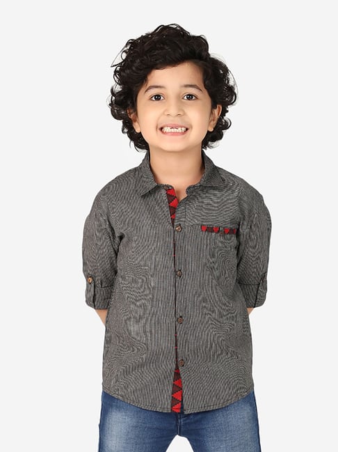 Buy Fabindia Kids Black Striped Shirt for Boys Clothing Online @ Tata CLiQ