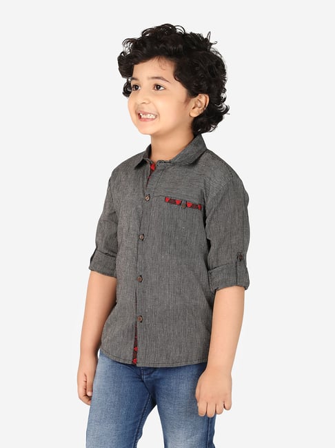 Buy Fabindia Kids Black Striped Shirt for Boys Clothing Online @ Tata CLiQ