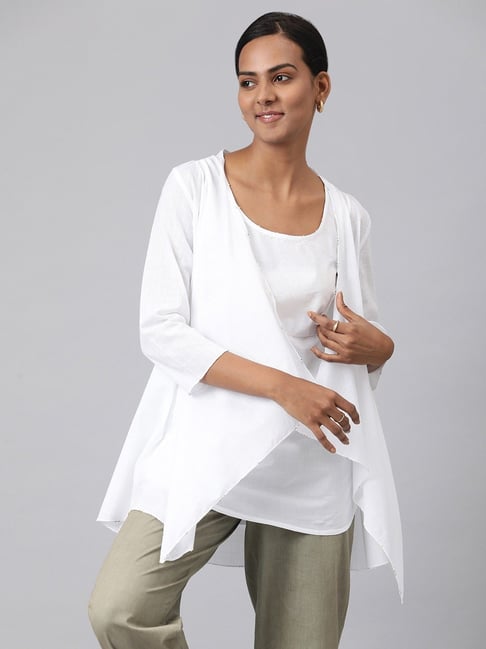 Buy Fabindia White Cotton Embroidered Top for Women Online @ Tata CLiQ