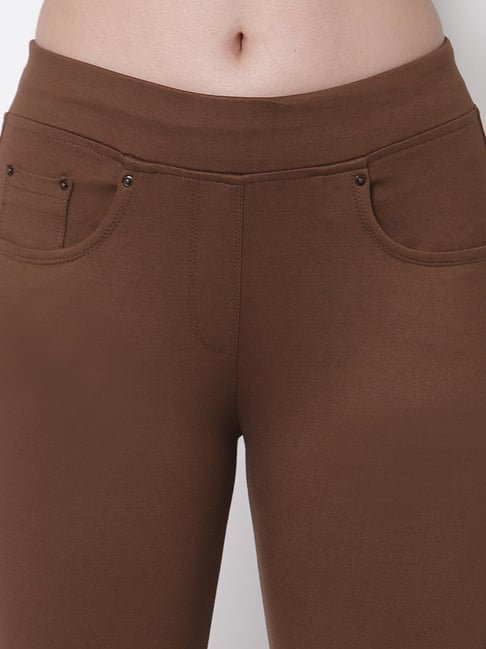 Buy Westwood Brown Bootcut Trousers for Women Online @ Tata CLiQ