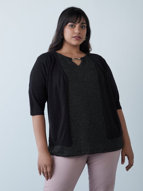 Black shop shimmer shrug