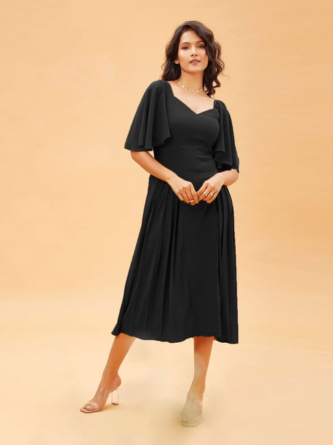 Poppi Black Midi Dress Price in India
