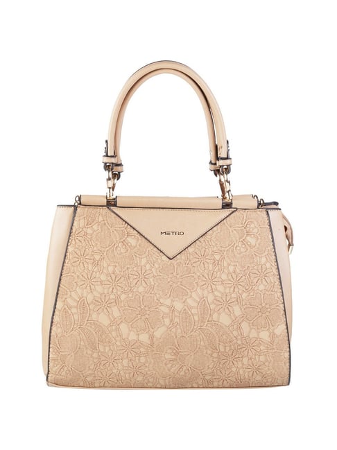 Metro Beige Embroidered Medium Handbag-picture-22