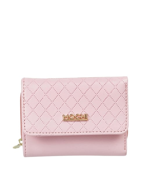 Mochi Pink Textured Bi-Fold wallet for Women-picture-39