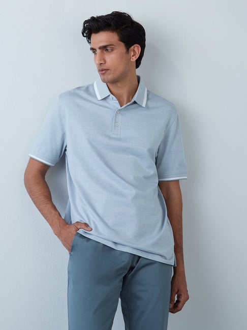 Ascot by Westside Grey Relaxed-Fit Polo T-Shirt